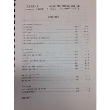 Komatsu D21A-7 d21a  Dozer Shop Parts Repair Manual s/n 80199 and up Book