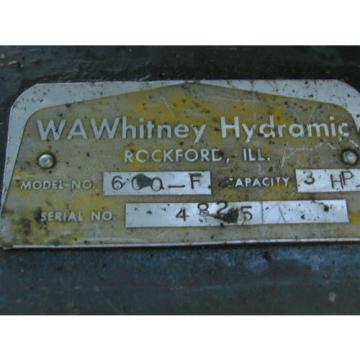 3HP WHITNEY Hydraulic Pump 3ph/220/480 w/Tank,Valves,Dualfoot control