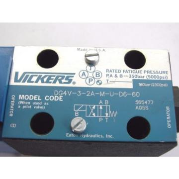 Vickers DG4V-3-2A-M-U-D6-60  Reversible Hydraulic Directional Control Valve T46