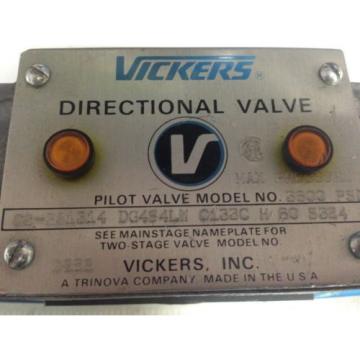 Origin VICKERS 02-321314 DG4S4LW 0133C H 60 5324 HYDRAULIC VALVE 868988 24VDC BI