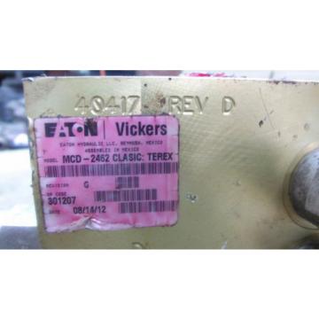 VICKERS HYDRAULIC VALVE #1022722J MODEL#MCD-2462 CLASSIC:TEREX USED