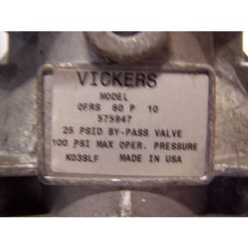 Origin VICKERS 1-1/2#034; PORT HYDRAULIC FILTER OFRS60P10 100 PSI MAX 10 MICRON 941107