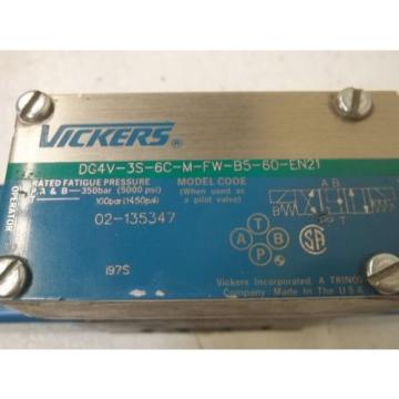 VICKERS DG4V-3S-6C-M-FW-B5-60-EN21 DIRECTIONAL VALVE USED