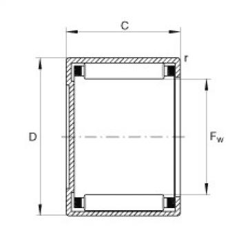 FAG Drawn cup needle roller bearings with closed end - BCE107-1/2