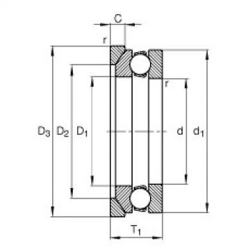 FAG Axial deep groove ball bearings - 53202 + U202