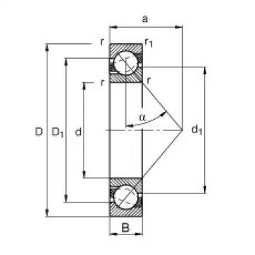 FAG Angular contact ball bearings - 71807-B-TVH