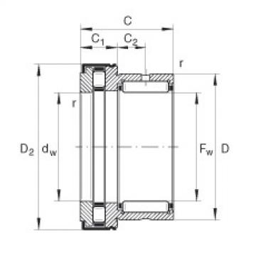 FAG Needle roller/axial cylindrical roller bearings - NKXR40-Z-XL