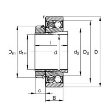 FAG Self-aligning ball bearings - 2208-K-2RS-TVH-C3 + H308