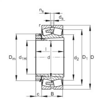 FAG Spherical roller bearings - 23172-BEA-XL-K-MB1 + H3172-HG