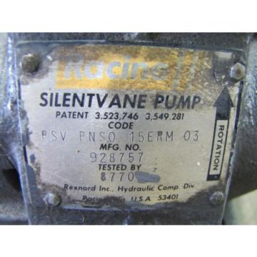 RACINE SILENTVANVE PSV PNS0 15ERM 03 ROTARY VANE HYDRAULIC PUMP 3/4&#034; 1/2&#034; NPT