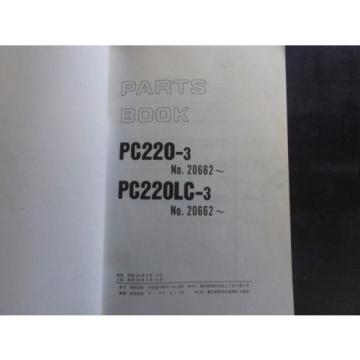 Komatsu PC220-3 and PC220LC-3 Parts Book    P02060030-03