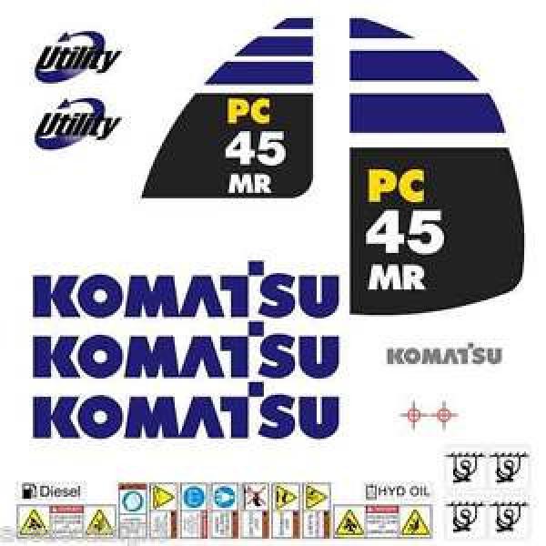 Komatsu PC45MR-2 Decals Stickers, repro Kit for Mini Excavator #1 image