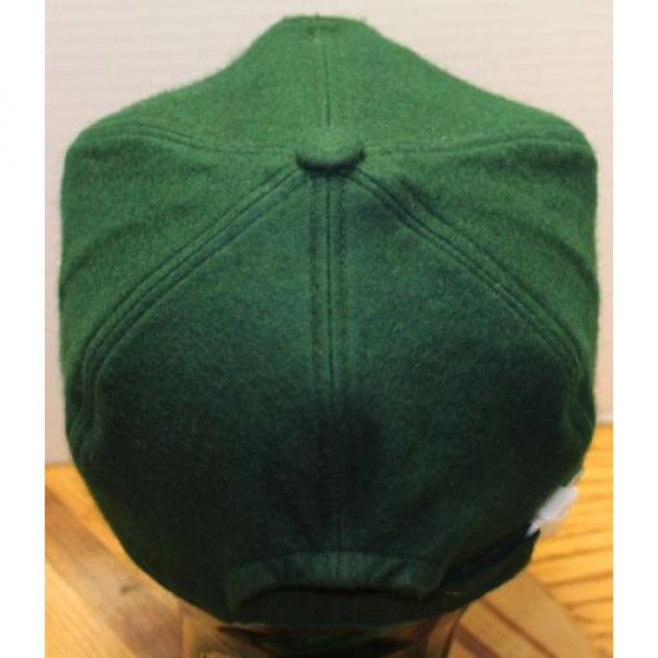 VINTAGE KOMATSU &#034;SHAPING THE WORLD OF TOMORROW&#034; GREEN WOOL HAT ZIP STRAP ADJUST #3 image