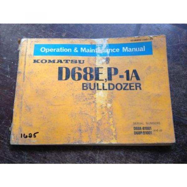 OEM KOMATSU D68E, P-1A Bulldozer Operation &amp; Maintenance Manual Book AUC #1 image