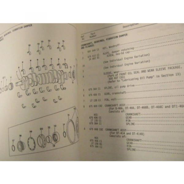 KOMATSU DRESSER DT-414 414B 466 466B 466C DTI466C PARTS BOOK MANUAL 1986 #7 image