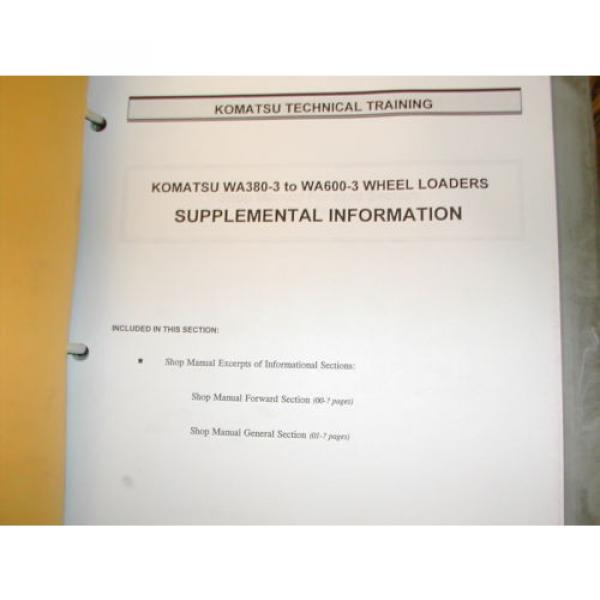 Komatsu WA380-3 420 450-3 WA600-3 SERVICE SHOP REPAIR MANUAL WHEEL LOADER GUIDE #10 image