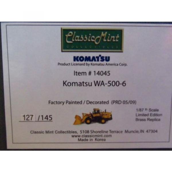 NIB CMC Komatsu WA 500-6 loader - Brass - 1/87 - ONLY 145 MADE - #14045 #11 image