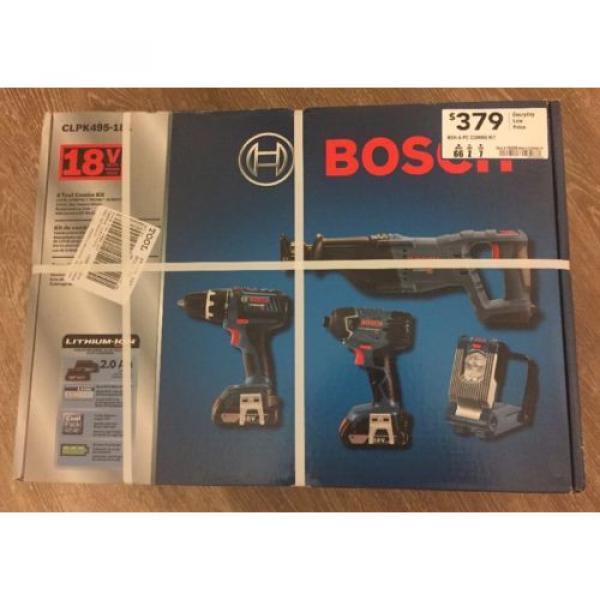 Bosch (CLPK495-181) - 18V Li-Ion 4-Tool Combo Kit...NEW....FREE S&amp;H!!! #1 image