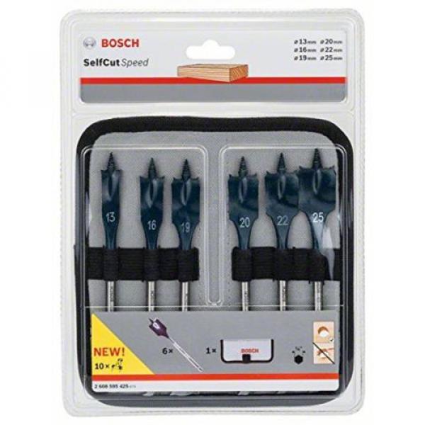 Bosch 2608587793 1/4&#034; 6 Piece Selfcut Flat Spade Wood Bits Set in Wallet NEW #1 image