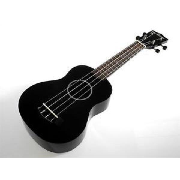 kokio Linde Sopran Ukulele mit Tasche, Schwarz #1 image