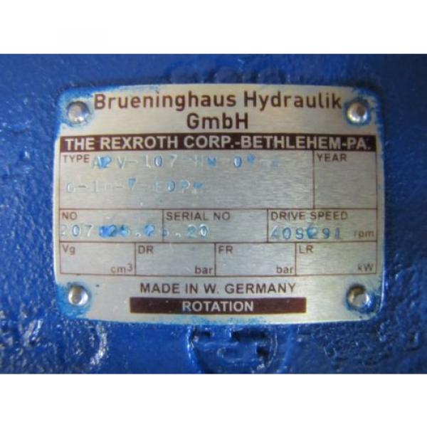 REXROTH BRUENINGHAUS A2V-107-HM-0R-1-G-10-7-E0PM HYDRAULIC PUMP REBUILT #5 image