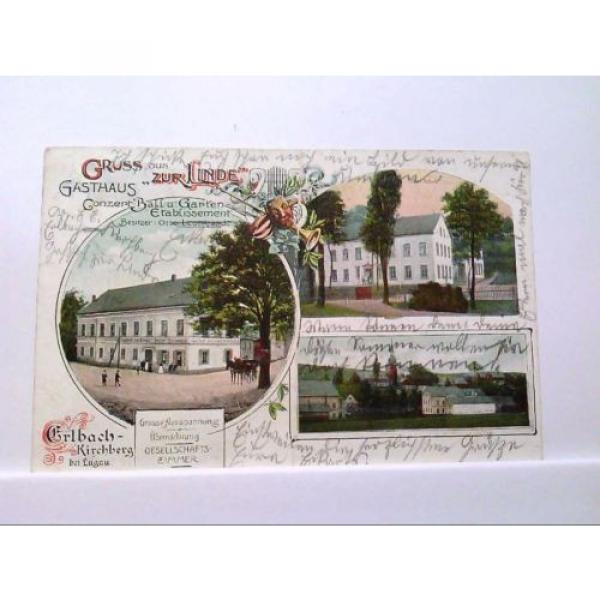 AK Erlbach/Kirchberg bei Lugau, Gruss aus Gasthaus &#034; Zur Linde &#034; 1910, Litho, Co #1 image