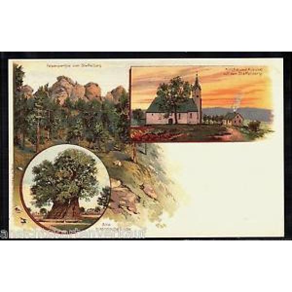 189.867 Staffelberg, Alte historische Linde, Kirche &amp; Klause, Litho, Künstler-AK #1 image