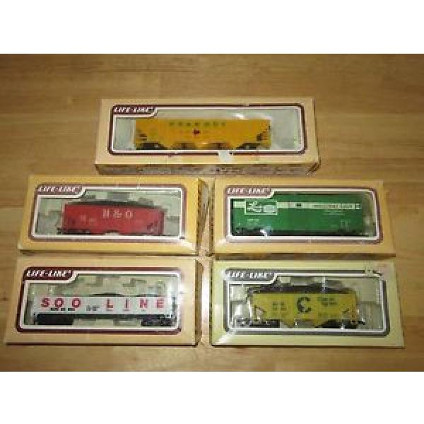 HO SCALE 5 CAR LOT - Life-Like LINDE,  B&amp;0 BOXCAR Chessie System Peabody Cargo #1 image