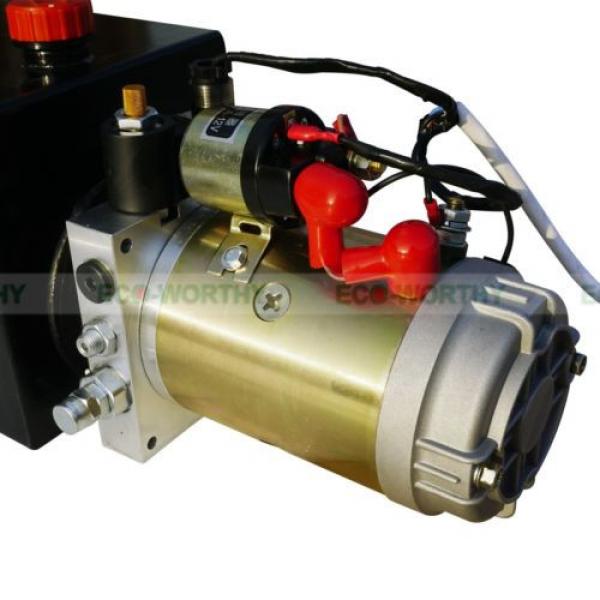 12V 10 Quart Metal Tank Hydraulic Power Pump Pack Dump Trailer Car Lifting US #10 image