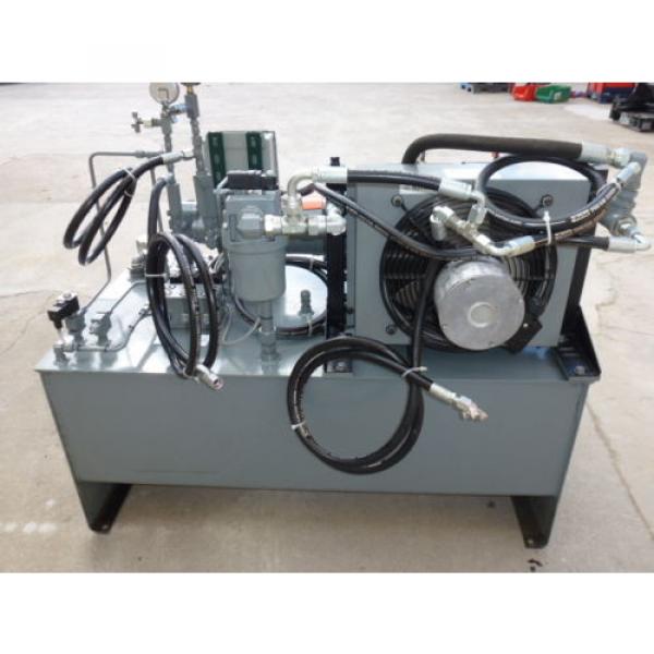 60-GALLON HYDRAULIC POWER UNIT, 15 HP HYUNDAI MOTOR, PARKER PUMP, HEAT EXCHANGER #9 image