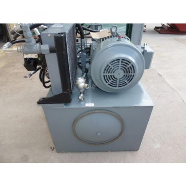 60-GALLON HYDRAULIC POWER UNIT, 15 HP HYUNDAI MOTOR, PARKER PUMP, HEAT EXCHANGER #12 image