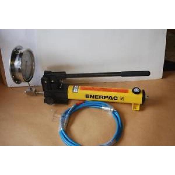 ENERPAC P-2282 HYDRAULIC HAND PUMP 40,000PSI W/ GAUGE &amp; SPIR STAR HOSE NEW #1 image