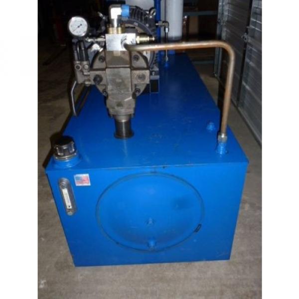 80-GALLON HYDRAULIC POWER UNIT, 20 HP TECHTOP MOTOR, FLUIDYNE PUMP A10V SERIES #10 image