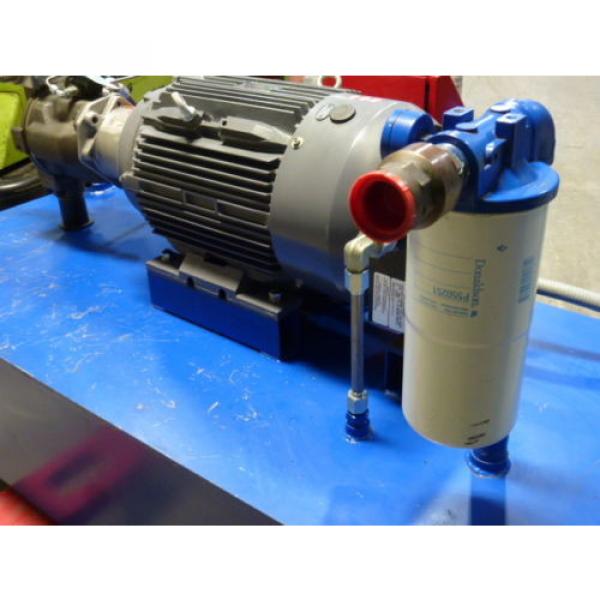 80-GALLON HYDRAULIC POWER UNIT, 20 HP TECHTOP MOTOR, FLUIDYNE PUMP A10V SERIES #11 image