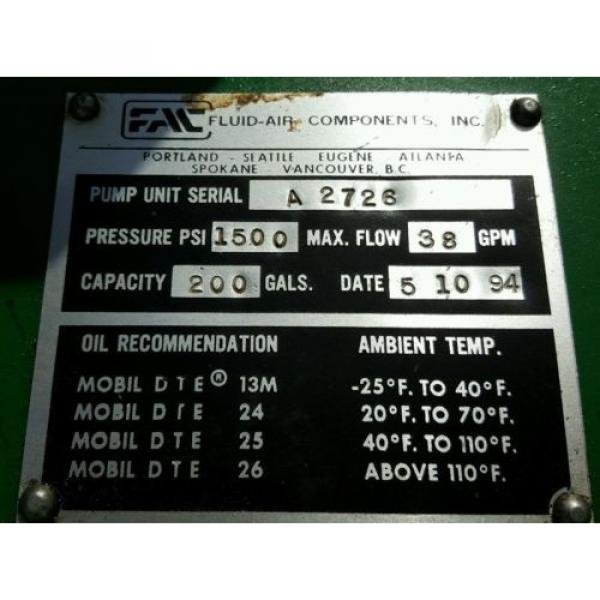 FAC Hydraulic Pump Unit 40 HP, 30 HP, 1.5 HP 300 psi #12 image
