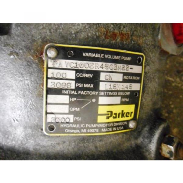 PARKER, AXIAL PUMP, PART NO. PAVC1002T46C3M22, 2600 RPM #5 image