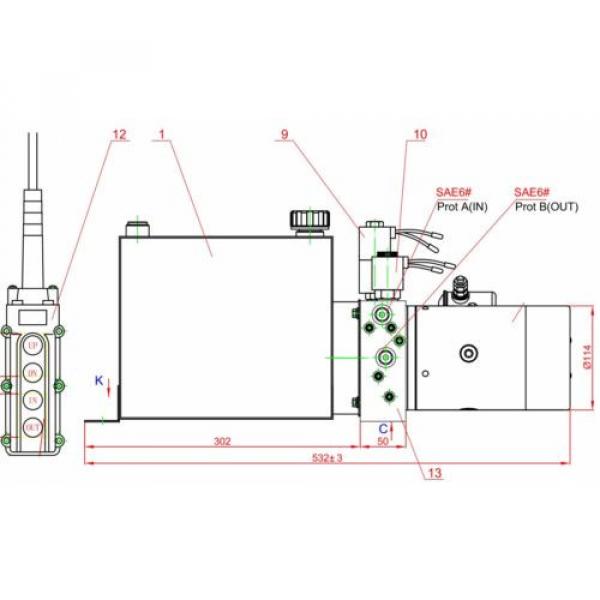 MAXIM DOUBLE VALVE POWER UNIT (12V DC, DOUBLE ACTING): 2 GALLON STEEL TANK #8 image