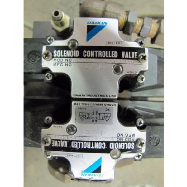 DAIKIN 174A-2P2-3-20 HYDRAULIC PUMP W/ KS0-G02-2BA-10-N amp; KS0-G02-2CA-10-N VALVE #4 image