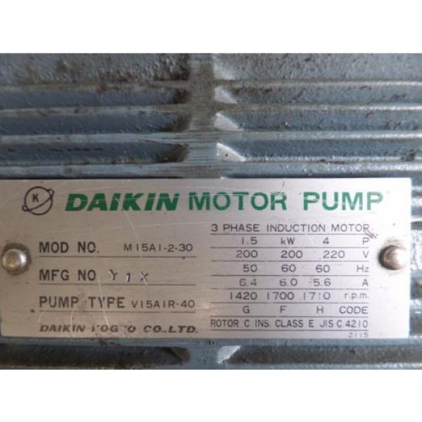 MORI SEIKI SL-1 DAIKIN HYDRAULIC PUMP M15A1-2-30 V15A1R-40 LOT#2078M #6 image