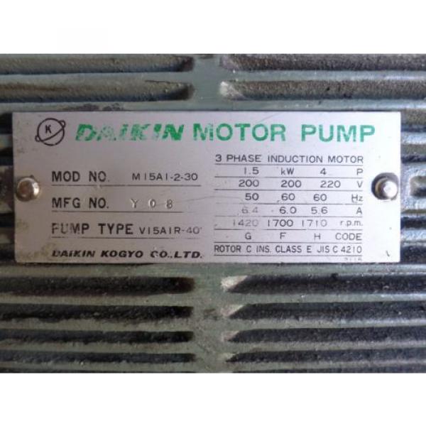 DAIKIN PUMP M15A1-2-30 MI5AI-2-30 M15AI-2-30, V15A1R-40 VI5AIR-40 V15AIR-40 John #6 image