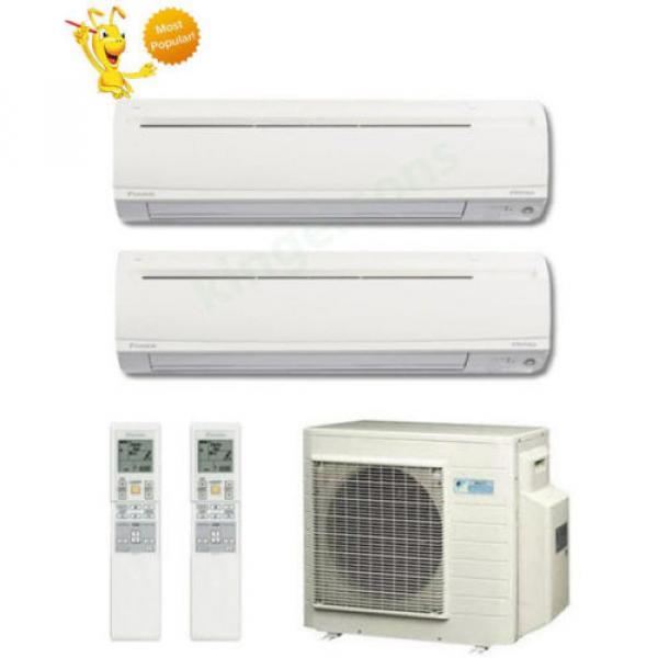 18000 + 18000 Btu Daikin Dual Zone Ductless Wall Mount Heat Pump Air Conditioner #1 image