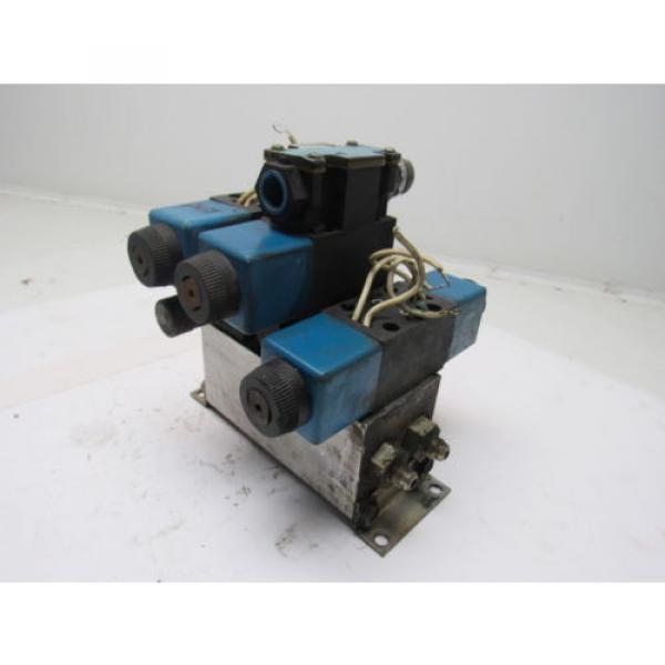 Vickers DG4V-3S-2A-M-FW-B5-60 110V Hydraulic Solenoid Valve W/Aluminum Manifold #6 image