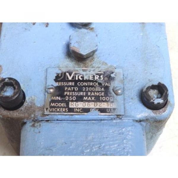 Vickers Hydraulic Pressure Control Valve MDL: RG-06-D2-10 PRESURE RANGE 250-1000 #2 image