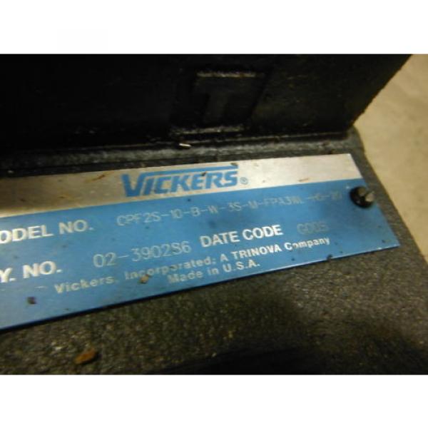 VICKERS VALVE CPF2S-10-B-W-3S-M-FPA3WL-H5-20 W/ DG4V-3S-0BL-MFPA3WL-H5-60 USED #3 image