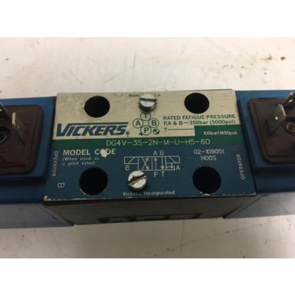 Vickers Hydraulic Valve, DG4V-3S-2N-M-U-H5-60, 24V Solenoid, Used, WARRANTY #2 image