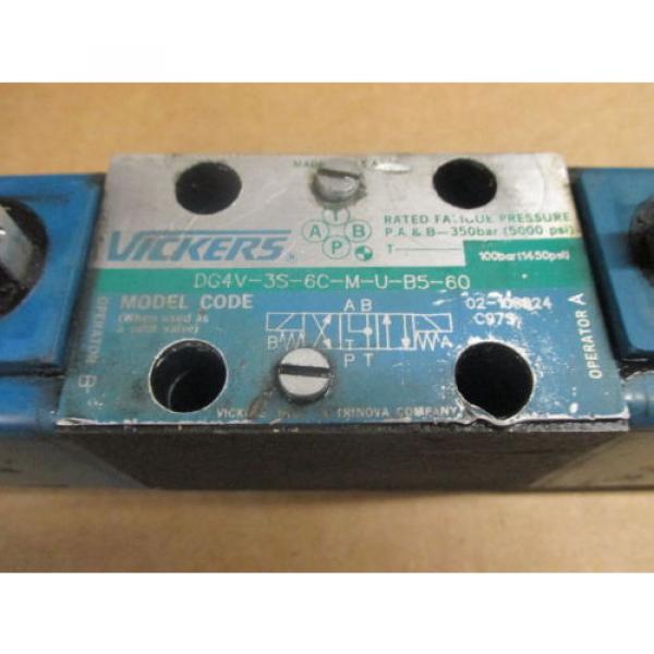 VICKERS 110/120V 48/46A 1450 PSI HYDRAULIC VALVE, DG4V-3S-6C-M-U-B5-60 #2 image