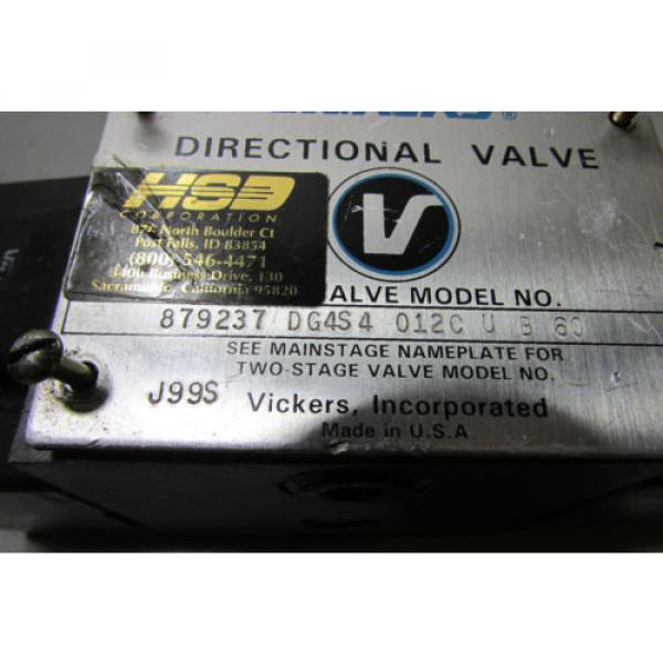 Vickers Directional Valve DG4S4-012C-U-B-60 Two Stage  J995 #2 image