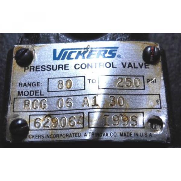 VICKERS RCG-06-A1-30 HYDRAULIC PRESSURE CONTROL VALVE 80-250 PSI Origin CONDITION #2 image
