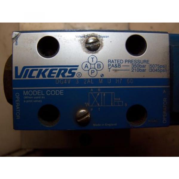 Origin VICKERS PILOT SOLENOID VALVE DG4V-3-2AL-M-U-H7-60 WITH ALUMINUM MANIFOLD #4 image