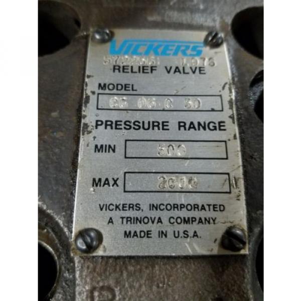 Vickers Relief Valve CG-06-C-50 B945 500-2000 PSI Range #2 image